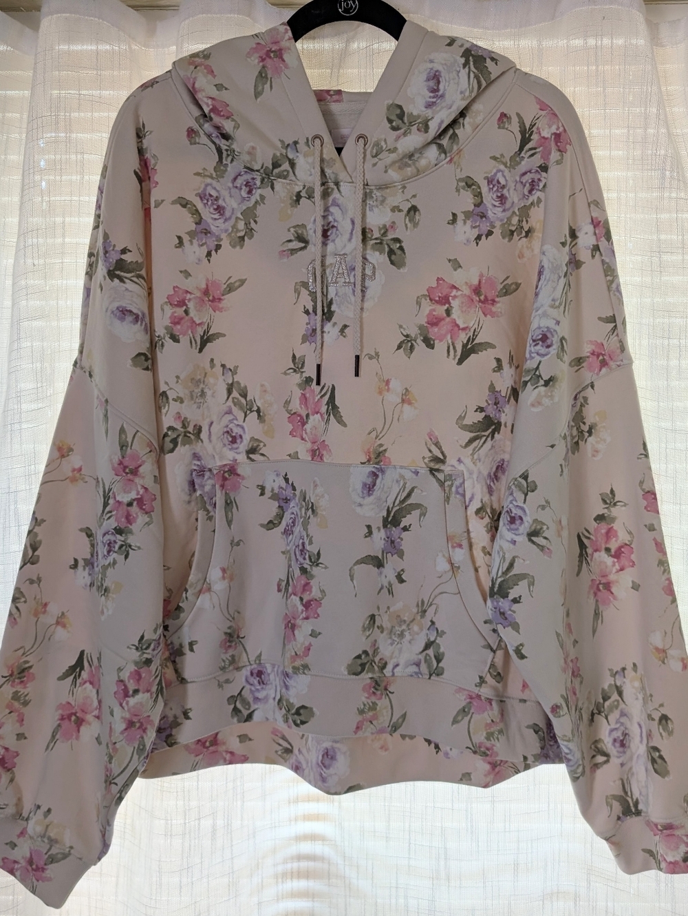 NWT LoveShackFancy x GAP Cream Floral Hoodie Size XXL Adjustable Hoodie